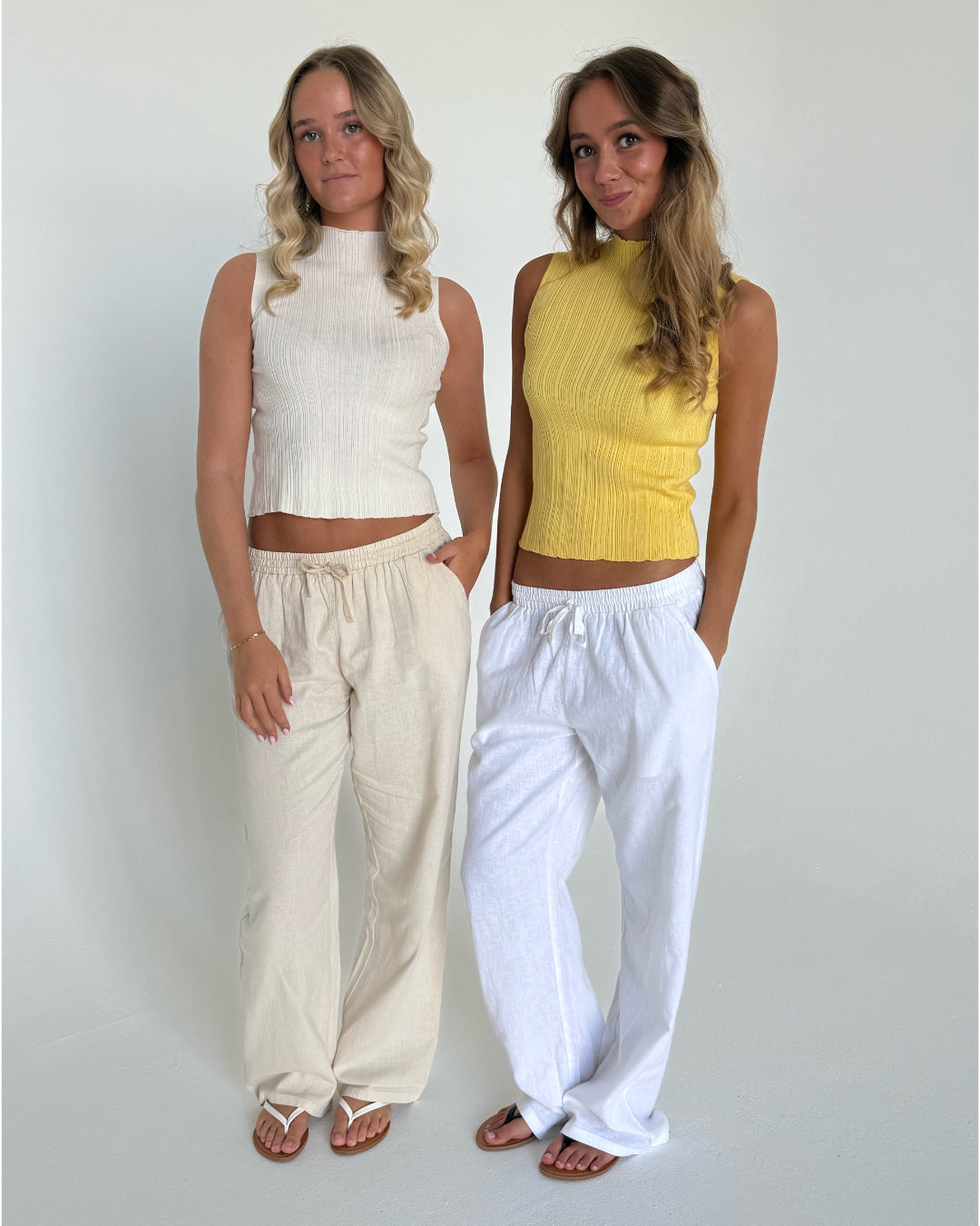 ALINA top hvid og ALINA top gul