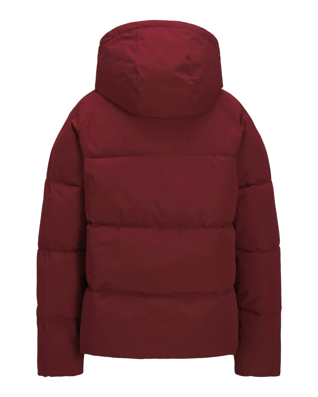 Produktbillede af bordeaux Global puf jakke set bagfra. Fra BySofieSønderby