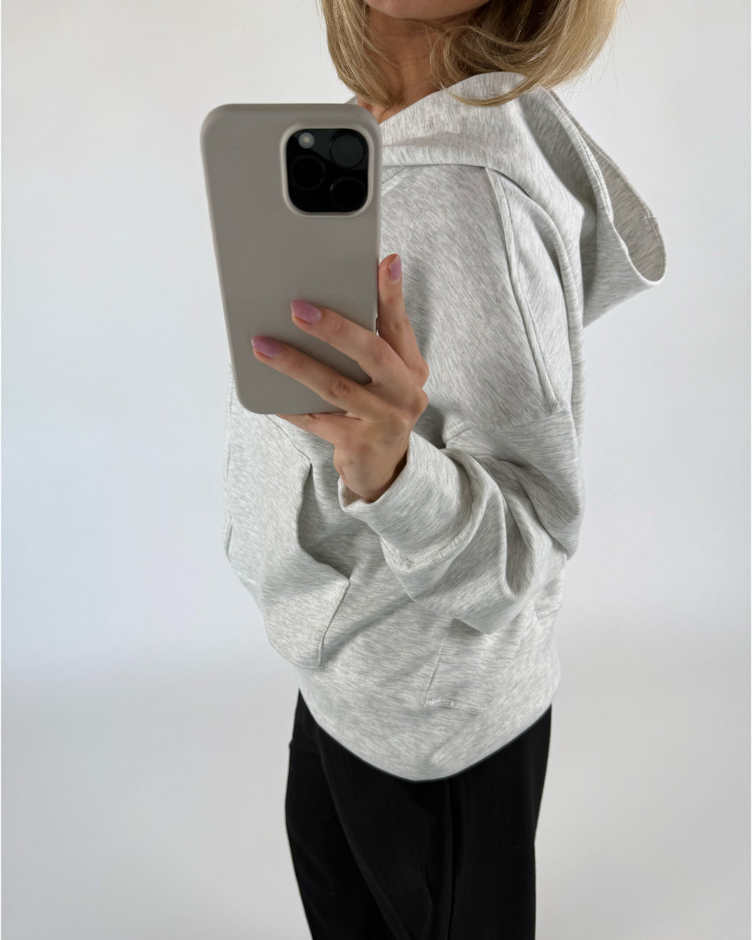 HEIDI zip hoodie grå