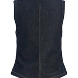 INDIE denim top, mørkeblå