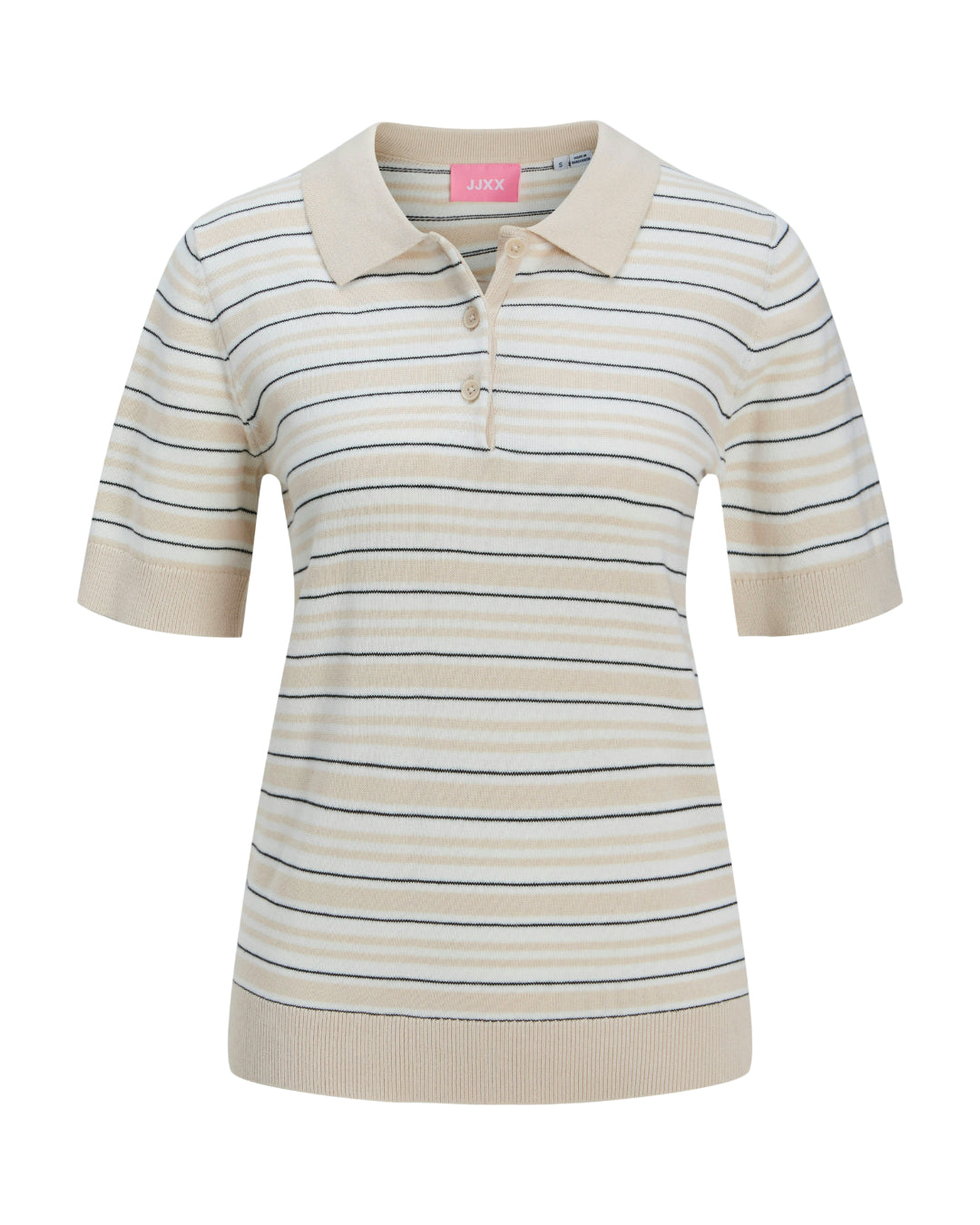 Produktfoto af LILLIANA polo t-shirt, creme på hvid baggrund - fra BySofieSønderby