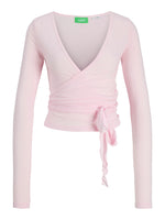 Produktfoto af Luna cardigan i lyserød. På hvid baggrund. Fra by Sofie Sønderby