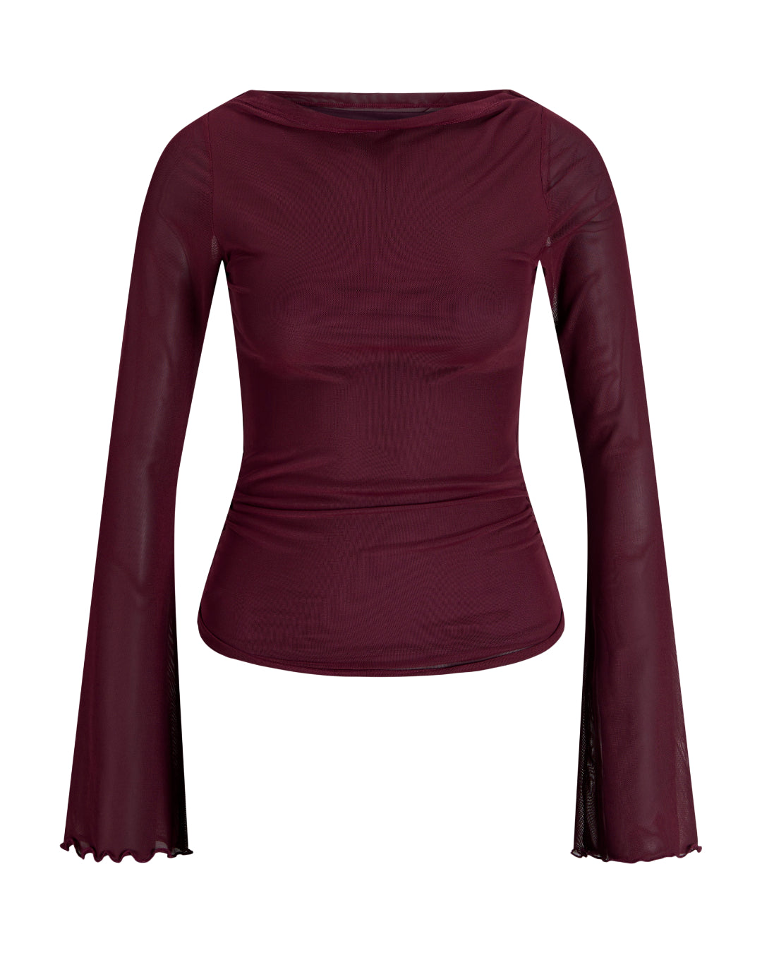 MINNA mesh bluse bordeaux