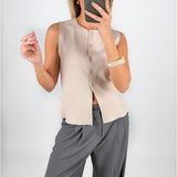 REYNARD strik vest, beige