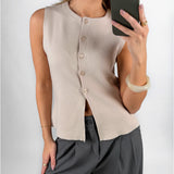 REYNARD strik vest, beige