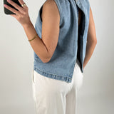 DORA denim top, blå