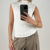 REMI blonde top, hvid