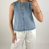 DORA denim top, blå