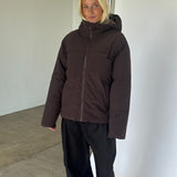 GALAXY puffer jakke, brun