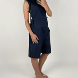 DEBBY top med bindebånd, navy