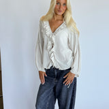ALANI flæse bluse, beige