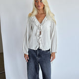 ALANI flæse bluse, beige