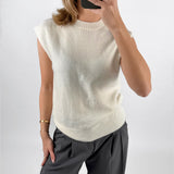ALENA strikket vest, creme