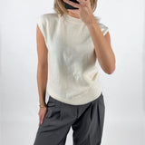 ALENA strikket vest, creme