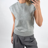 ALENA strikket vest, grå