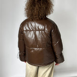 ALLIE puffer jakke, brun
