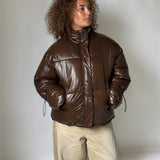 ALLIE puffer jakke, brun