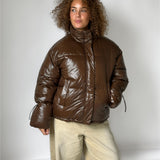 ALLIE puffer jakke, brun