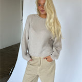 AMIRAH langærmet strik, beige