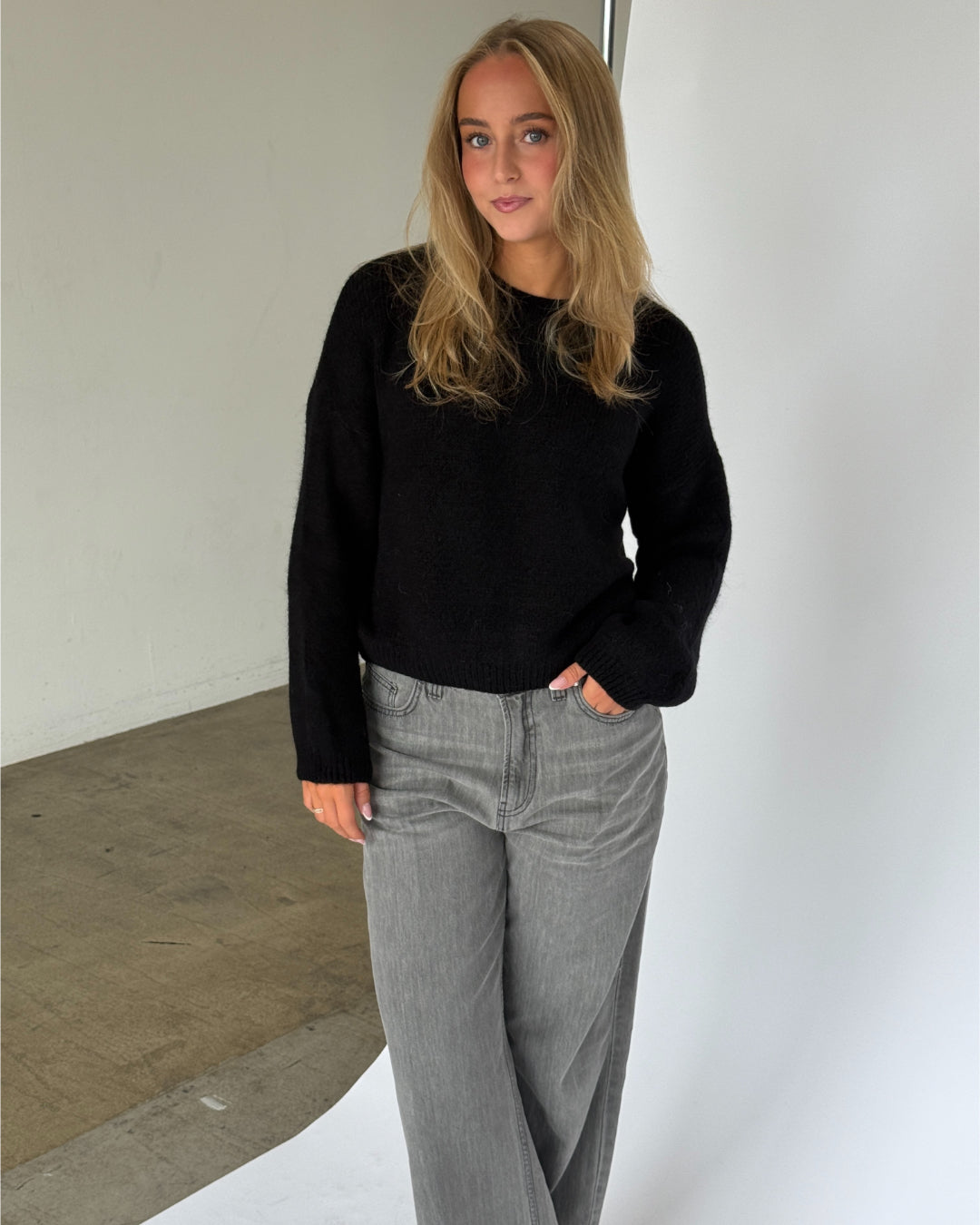 Sort Height AMIRAH langærmet strik, sort – BySofieSønderby