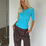 AMIRA strik t-shirt, turkis