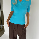 AMIRA strik t-shirt, turkis