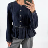 ANITA denim bluse, mørkeblå