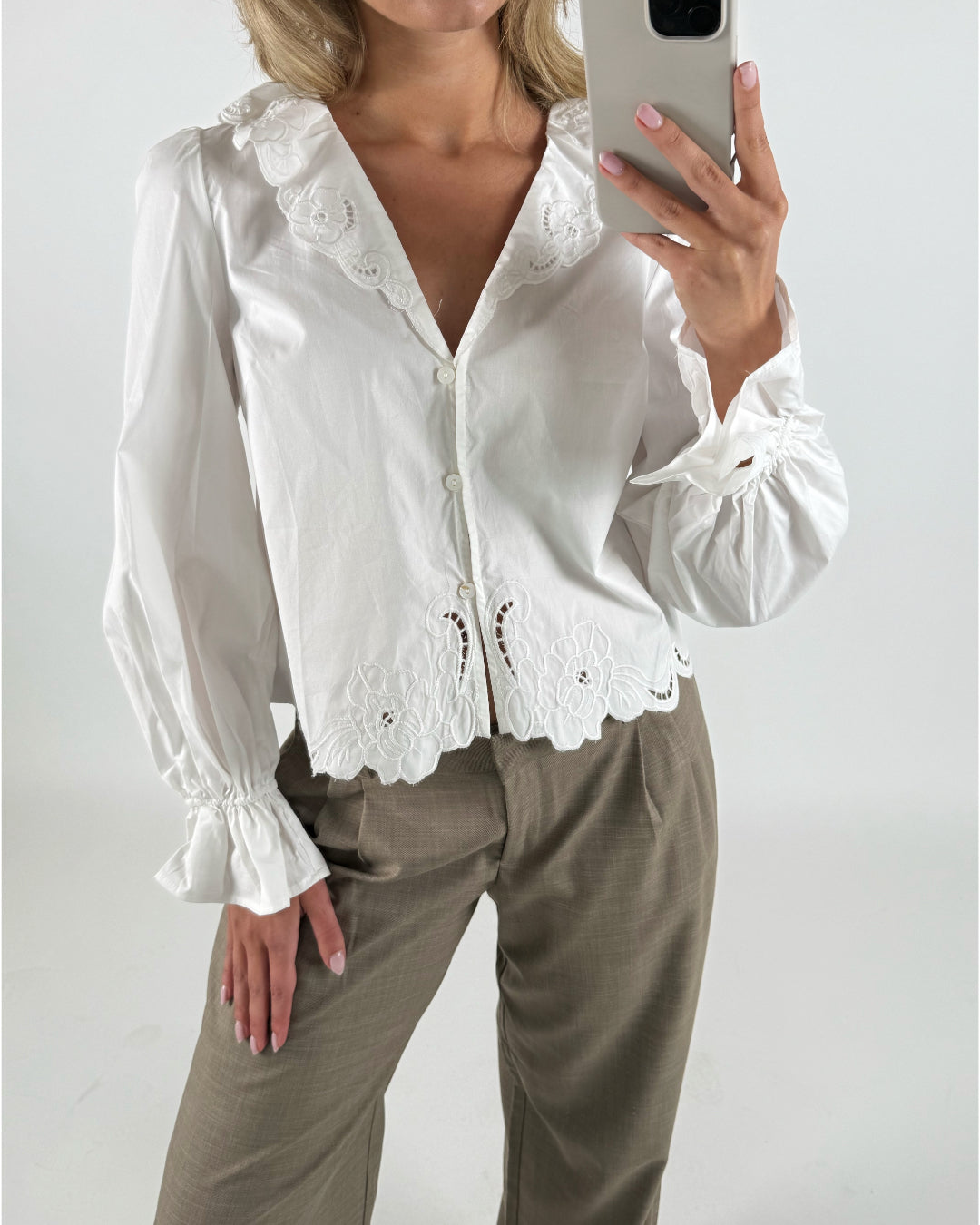 ASPEN bluse hvid