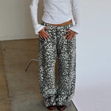 AUGUSTA jeans, sort/hvid leopard