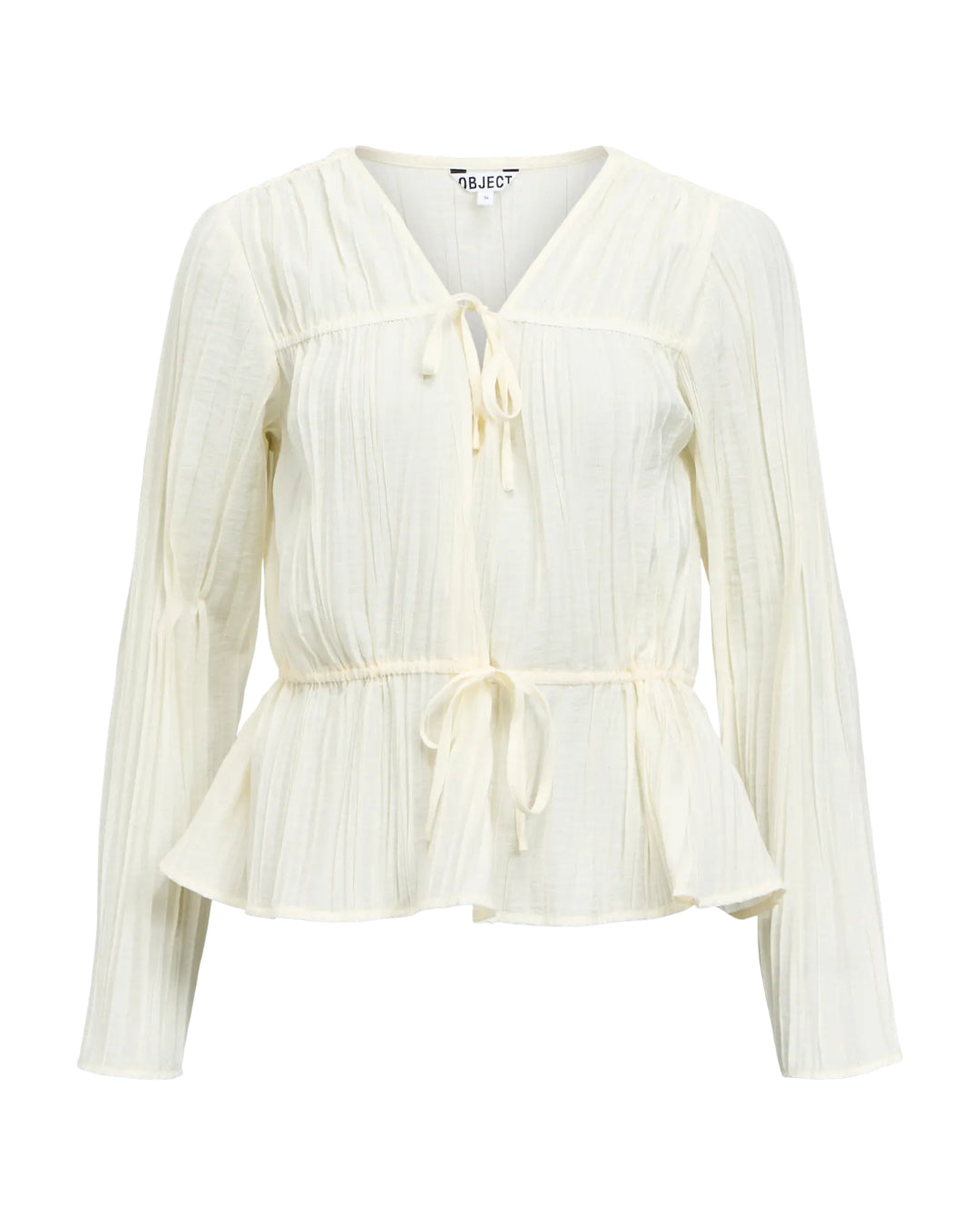 Produktbillede af hvid BREA bluse. Set forfra. Fra BySofieSønderby.