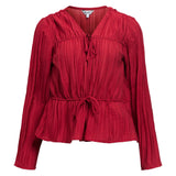 Produktbillede af rød BREA bluse. Set forfra. Fra BySofieSønderby.