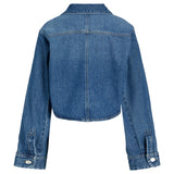 Produktfoto af en blå CANA skjorte i denim set bagfra. Bagrund er hvid. Fra BySofieSønderby