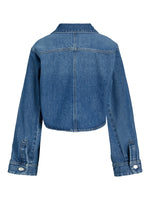 Produktfoto af en blå CANA skjorte i denim set bagfra. Bagrund er hvid. Fra BySofieSønderby