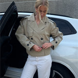 CARLIE kort trenchcoat, beige