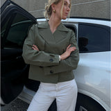 CARLIE kort trenchcoat, kaki
