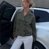 CARLIE kort trenchcoat, kaki