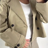 CARLIE kort trenchcoat, beige