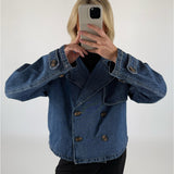 CARLIE kort trenchcoat denim blå