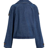 CARLIE kort trenchcoat denim blue
