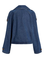 CARLIE kort trenchcoat denim blue