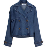 CARLIE kort trenchcoat denim blue