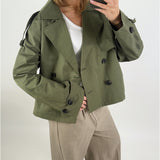 CARLIE kort trenchcoat, kaki