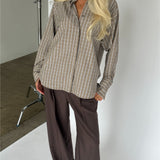 CARO skjorte, ternet beige