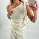 CASSIDY one shoulder top, creme