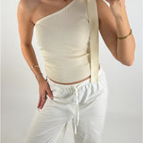 CASSIDY one shoulder top, creme