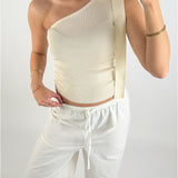 CASSIDY one shoulder top, creme