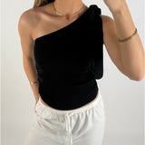 CASSIDY one shoulder top, sort