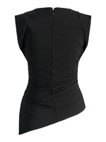 Produktbillede af sort CAT top. Set bagfra. Fra BySofieSønderby