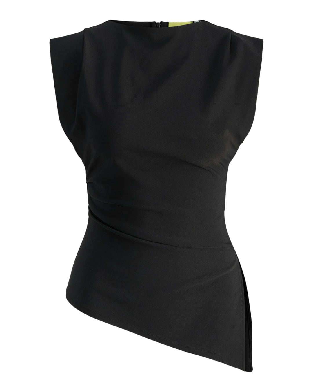 Produktbillede af sort CAT top. Set forfra. Fra BySofieSønderby