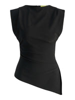 Produktbillede af sort CAT top. Set forfra. Fra BySofieSønderby